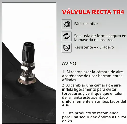 Vista 5 de AR-PRO - Tubos interiores de motocicleta todoterreno de 2.25/2.50-16 pulgadas con vástago de válvula TR4 - Tubos interiores de repuesto