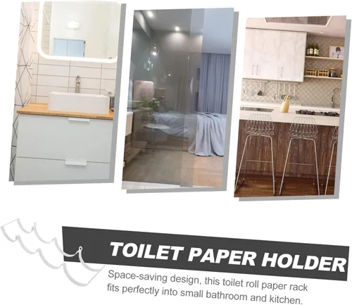 Vista 3 de ARTIBETTER Decoración colgante de pared dispensador de toallas de papel para decoración del hogar, cesta de papel higiénico de pared, estante
