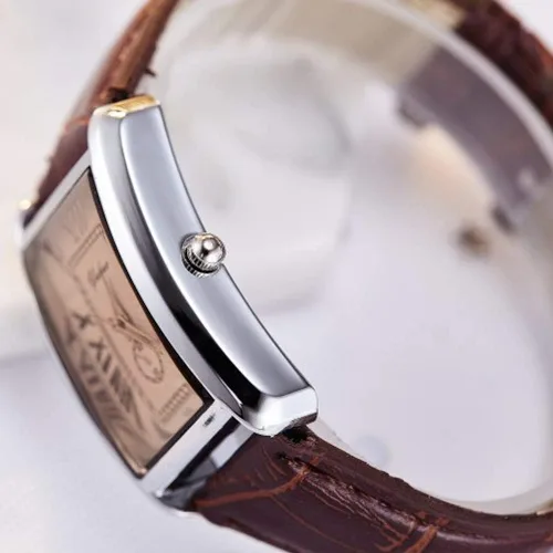 Vista 6 de JewelryWe - Reloj de pulsera cuadrado para hombre y mujer, diseño de mujer
