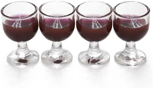 Vista 10 de Odoria Copas de vino vacías en miniatura 1/12, 4 piezas, accesorios de decoración para casa de muñecas, B