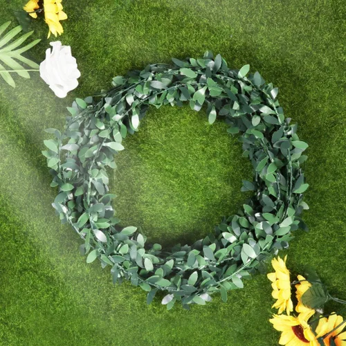 Vista 7 de BESPORTBLE Guirnalda artificial de imitación follaje hojas verdes corona vid para Navidad, boda, fiesta, ceremonia, DIY, 295.3 in/295 pulgadas