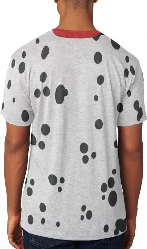 Vista 2 de Disfraz de perro dálmata cuello rojo camiseta suave para hombre
