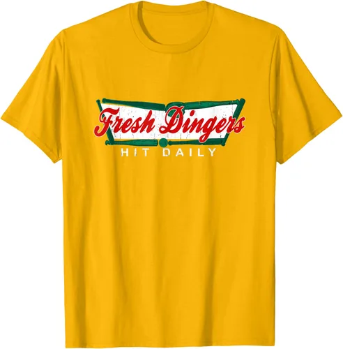 Vista 89 de Camiseta divertida de béisbol y softbol Don't Bunt Hit Fresh Dingers, Negro