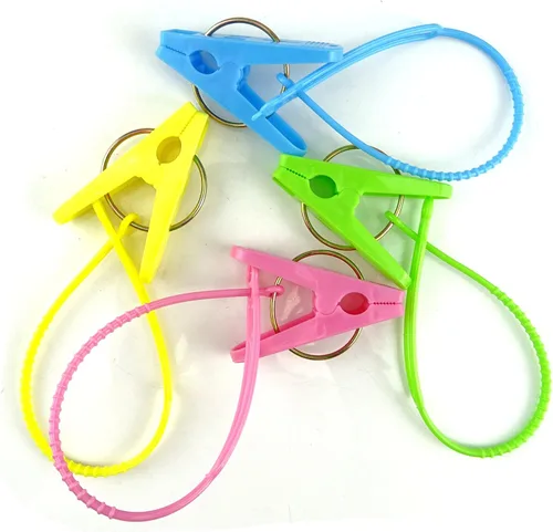 Vista 3 de Honbay 24 pinzas para ropa, ganchos para colgar con cuerda y tendedero a prueba de viento (multicolor)