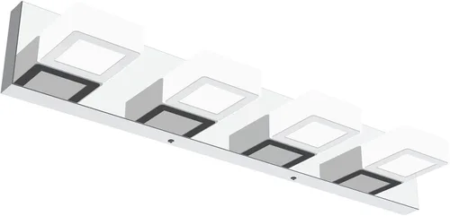 Vista 63 de Ralbay - Luz LED negra para tocador de baño, moderna, atenuable con 5 temperaturas de color, accesorios de iluminación de pared de acrílico negro