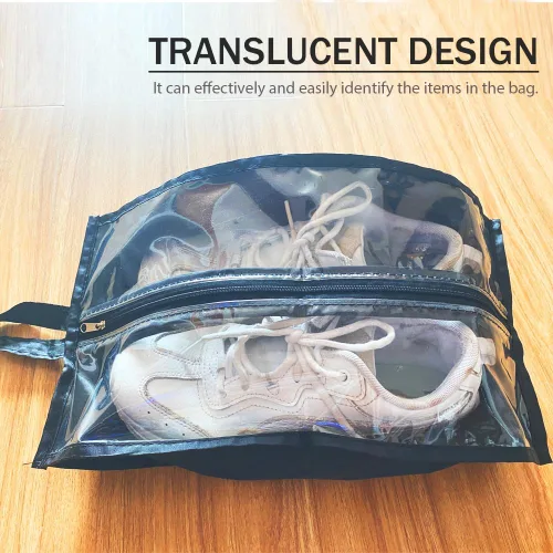 Vista 4 de Bolsas para zapatos de viaje, paquete de 6 bolsas grandes multicolor para zapatos para hombres y mujeres, bolsa organizadora de zapatos portátil