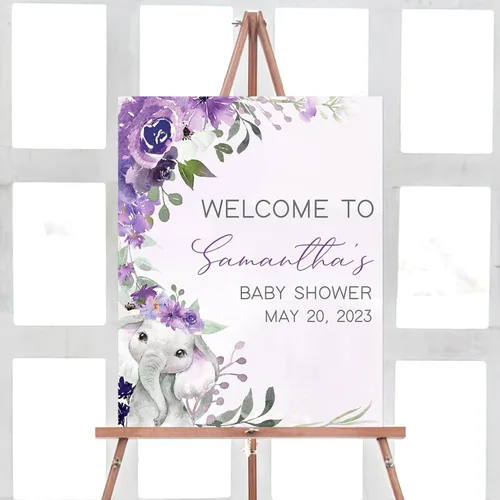 Vista 17 de Letrero de bienvenida para baby shower de primavera floral Baby in Bloom, personalizado