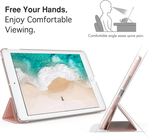 Vista 5 de Funda MoKo ultra fina con soporte inteligente para iPad Pro 10.5 2017 - Tablet matriz, 1-Oro Rosa