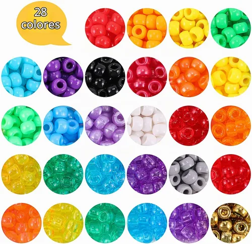 Vista 2 de Pony Beads Rainbow Kandi para hacer pulseras y joyas con banda de goma y cuentas