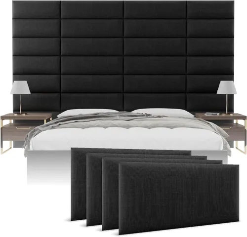 Vista 46 de Vänt - Paneles tapizados de pared, cabeceros de pared tamaño Queen/Full, color beige boucle, juego de 4 paneles
