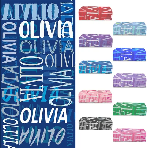 Vista 23 de Toallas de playa personalizadas con nombre para niños y adultos, toallas de viaje personalizadas de microfibra para baño y piscina