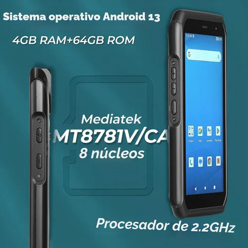 Vista 2 de SVANTTO Escáner de código de barras Android 13 con cargador de muelle, motor de escaneo de código de barras 1D/2D/QR, 4+64GB, Bluetooth 5.1, WiFi-6