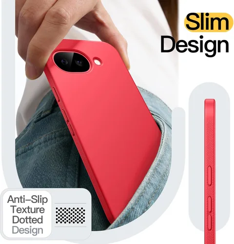 Vista 3 de JETech Funda delgada para Google Pixel 10a, agarre antideslizante, funda protectora de TPU suave con acabado mate, a prueba de golpes (baya)