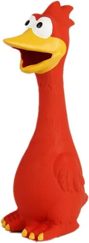 Vista 3 de Juguetes de goma con forma de pollo chirriantes al estilo Tamu para mascotas pequeñas, medianas o grandes, juego de buscar, reduce la ansiedad por