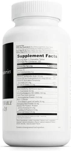 Vista 2 de DAVINCI Labs Immuni-DMG Masticable con saúco y vitamina D3 - Suplemento dietético para apoyar la salud celular e inmunológica* - con vitamina C, D3