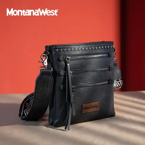 Vista 5 de Montana West Crossbody Purses and Handbags for Women, Medium Size Double Compartments with Adjustable Guitar Strap