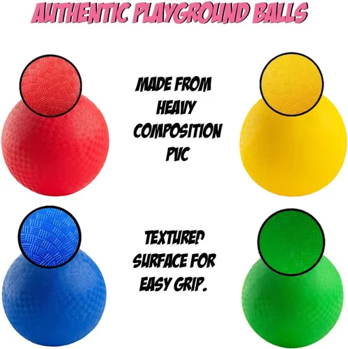 Vista 3 de New Bounce Dodgeball Balls - Juego de 4 pelotas de Dodgeball resistentes para niños y adultos, tamaño oficial para dodgeball y balonmano, perfectas