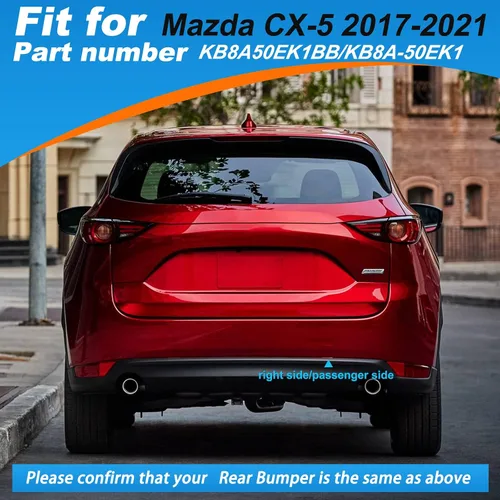 Vista 3 de Cubierta de gancho de remolque para parachoques trasero Tapa de ojo de remolque Compatible con Mazda CX-5 2017 2018 2019 2020 2021 KB8A50EK1BB