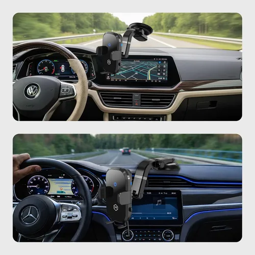 Vista 7 de Auto Scan - Cargador de coche inalámbrico rápido con ventosa ajustable multiángulo, carga inalámbrica de 15 W, escaneo automático, agarre ajustable