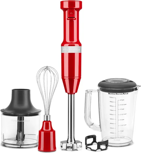 Vista 5 de KitchenAid Batidora de mano con cable de velocidad variable con accesorios, Aqua Sky, KHBV83AQ