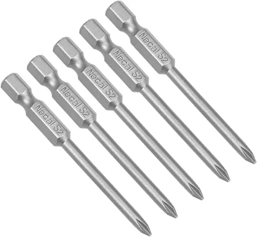 Vista 6 de uxcell 5 brocas magnéticas Phillips PH0 de 0.079 in, vástago hexagonal de 1/4 de pulgada, herramienta eléctrica S2 de 2.56 pulgadas de longitud