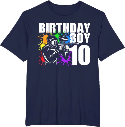 Vista 38 de Camiseta de 10 años de antigüedad, fiesta de cumpleaños para niños, Negro, S