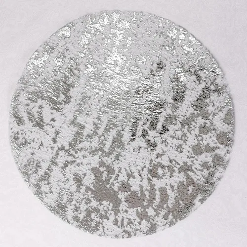 Vista 8 de Snowkingdom 12 piezas de manteles negros y dorados, manteles individuales desechables redondos de papel de aluminio metálico con purpurina y malla