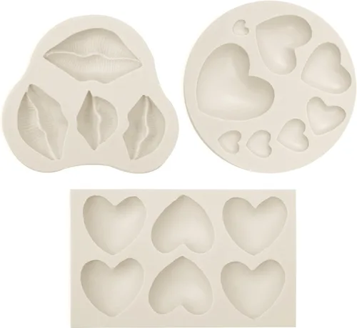 Vista 9 de Moldes para fondant en forma de corazón, moldes de silicona de chocolate para decoración de pasteles, tapas de cupcakes, herramientas de horneado