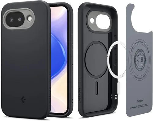 Vista 14 de Spigen para Pixel 9a, Funda Nano Pop MagFit (2025) [Compatible con accesorios MagSafe] - Negro y sésamo (2025)