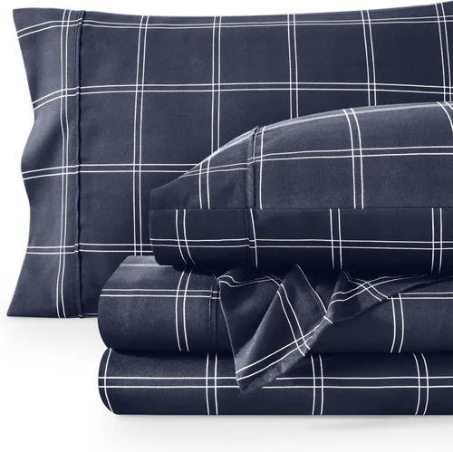 Vista 34 de Bare Home - Juego de sábanas estampadas, 1800 ultra suaves (individual, gris jaspeado) Deep Pockets 6 to 15 Inches, Breathable, Hypoallergenic