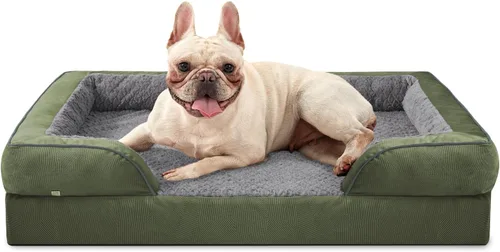 Vista 18 de INVENHO Sofá ortopédico de espuma para perros medianos con funda extraíble lavable, forro impermeable y parte inferior antideslizante