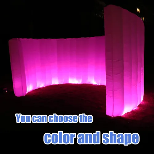 Vista 2 de Espiral inflable para cabina de fotos (blanco, 10 x 8.85 x 5 pies/7 pies), tira de luz LED staelea (16 cambios de color), pared inflable para cabina