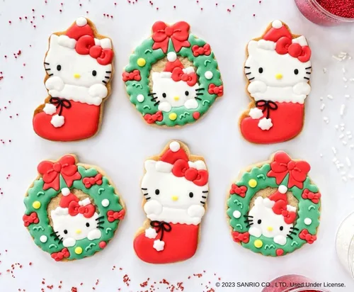 Vista 5 de Juego de utensilios para hornear galletas de Hello Kitty de Navidad