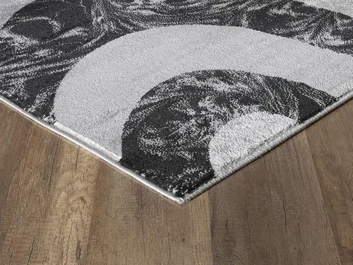 Vista 3 de Yafa Home Fashion Alfombra moderna y contemporánea con diseño de remolinos, lujosa, elegante y moderna (negro/gris, 2 pies x 3 pies)