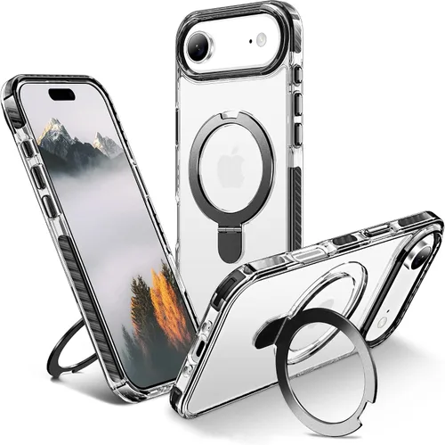 Vista 69 de UMIONE - Funda con diseño de anillo magnético giratorio de 360° para iPhone 11, soporte de bucle invisible integrado, compatible con Magsafe, funda