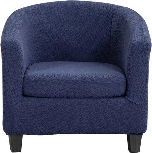 Vista 11 de Funda estampada para silla de club, 2 piezas, elástica con acento de barril para sillón, fundas de sofá, fundas extraíbles para silla de bañera