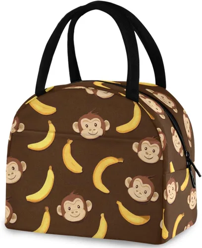 Vista 27 de Bolsa de almuerzo reutilizable con diseño de panal de abeja vintage, con bolsillo frontal, cierre de cremallera, bolsa térmica térmica
