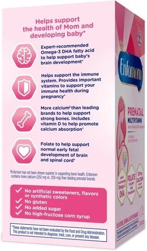 Vista 6 de Suplemento multivitamínico prenatal de Enfamom, 30 cápsulas de gel, para mujeres embarazadas y lactantes, con omega-3 DHA, ácido fólico, suplemento