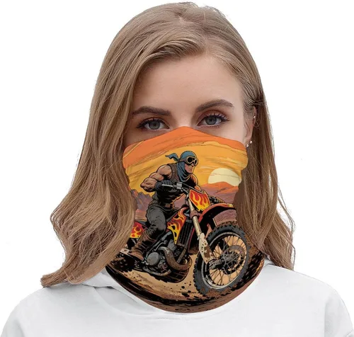 Vista 5 de Neck Gaiter Upf 50 Sun Protection Motocross Dirt Bike Face Mask Cover Moisture Wicking & Quick Dry Neckerchief Seamless Headwear Ski Gaiter