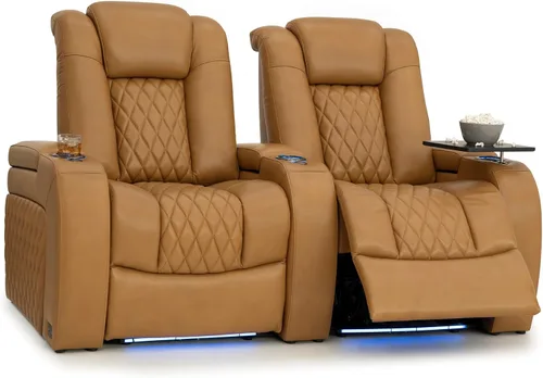 Vista 97 de Seatcraft Asiento de cine en casa Diamante Marrón Reclinable Individual