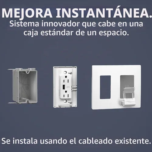 Vista 2 de Legrand Radiant - Cargador inalámbrico Qi de 15 amperios y salida USB tipo