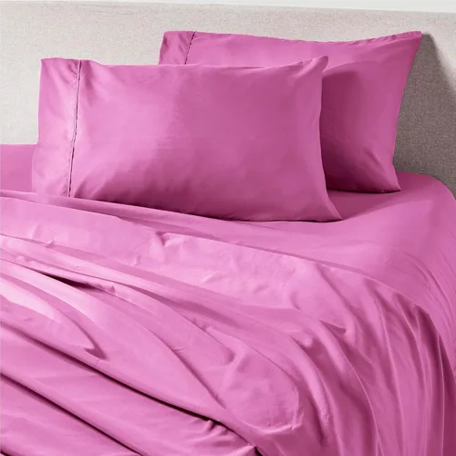 Vista 17 de Juego de sábanas PeachSkin original 1500 hilos Algodón Rosa