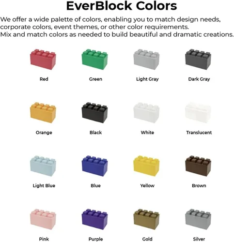 Vista 5 de EverBlock Kit de pared de 5 x 4 pies Bloques de construcción modulares Sistema de pared para edificios, pantallas y estructuras Divisor