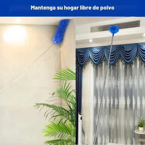 Vista 3 de Plumero de telaraña con poste de extensión, kit de plumero de limpieza lavable con 3 cabezales de plumero, plumero de telaraña, cepillo de esquina