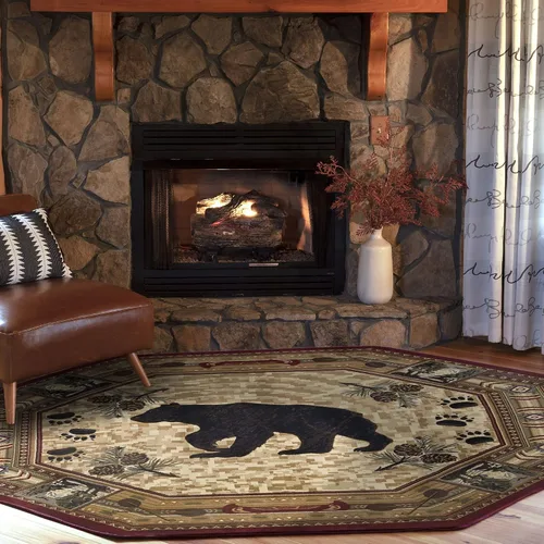 Vista 10 de Black Bear - Alfombra de pasillo de 3 x 8 pulgadas, color marrón, para pasillo, entrada o vestíbulo, estilo casa de campo, estilo oso largo