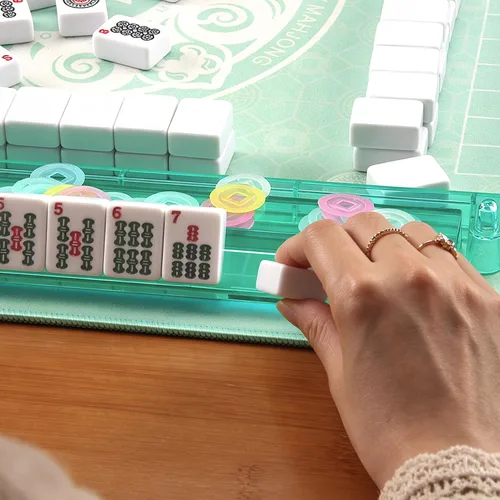 Vista 7 de American Mahjong - Juego de 166 azulejos de melamina grabados