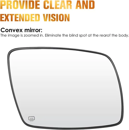Vista 3 de Espejo calefactable para el lado derecho del pasajero para Dodge Journey 2009 2010 2011 2012 2013 2014 2015 2016 2017 2018 2019 repuesto