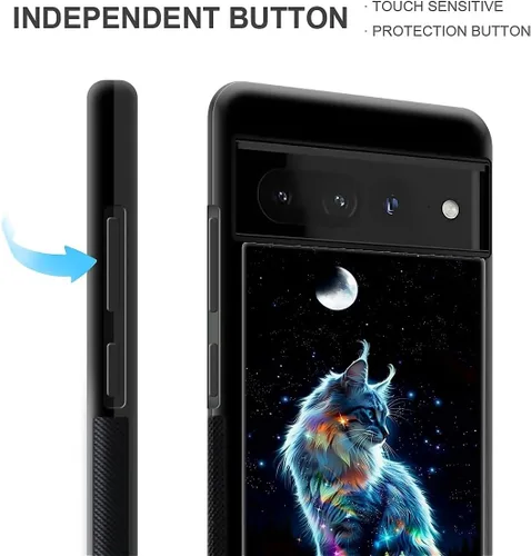 Vista 449 de Compatible con Google Pixel 4A 5G Mobile Case Creative Acrylic Panel trasero Silicona Protección Grip especialmente diseñado para Google Pixel 4A 5G