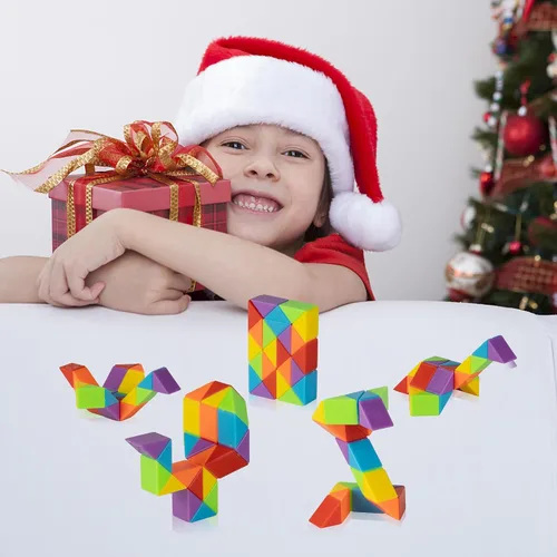 Vista 4 de Cubo de serpiente mediano, paquete de 4 juguetes sensoriales para aliviar el estrés, suministros a granel, bolsas de regalo, juguetes para ansiedad