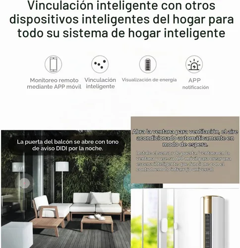 Vista 4 de Sensor de puerta WiFi: detectores inteligentes de puerta abierta/cerrada, sensor de ventana inalámbrico con alerta de notificación de aplicación